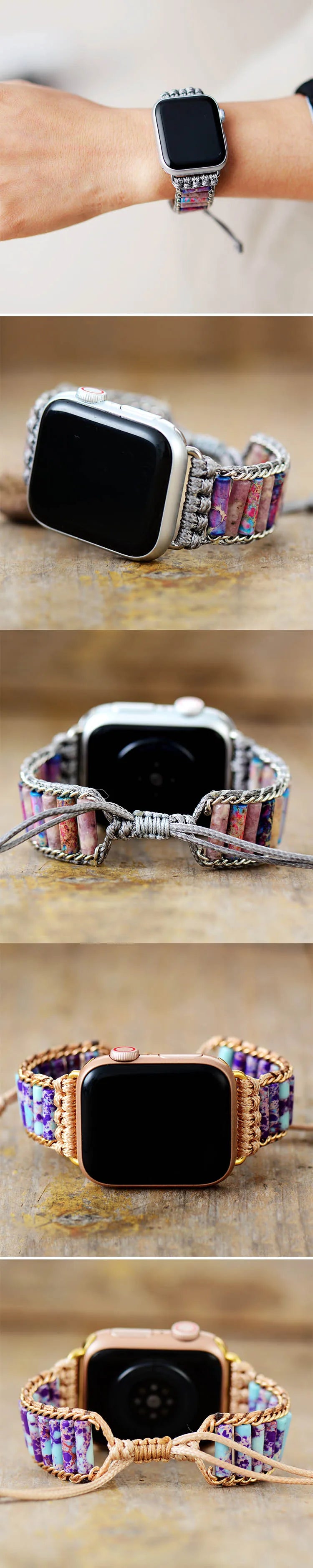 Bracelet pour montre connectée Apple en pierre semi-précieuse Jo-Agus 4