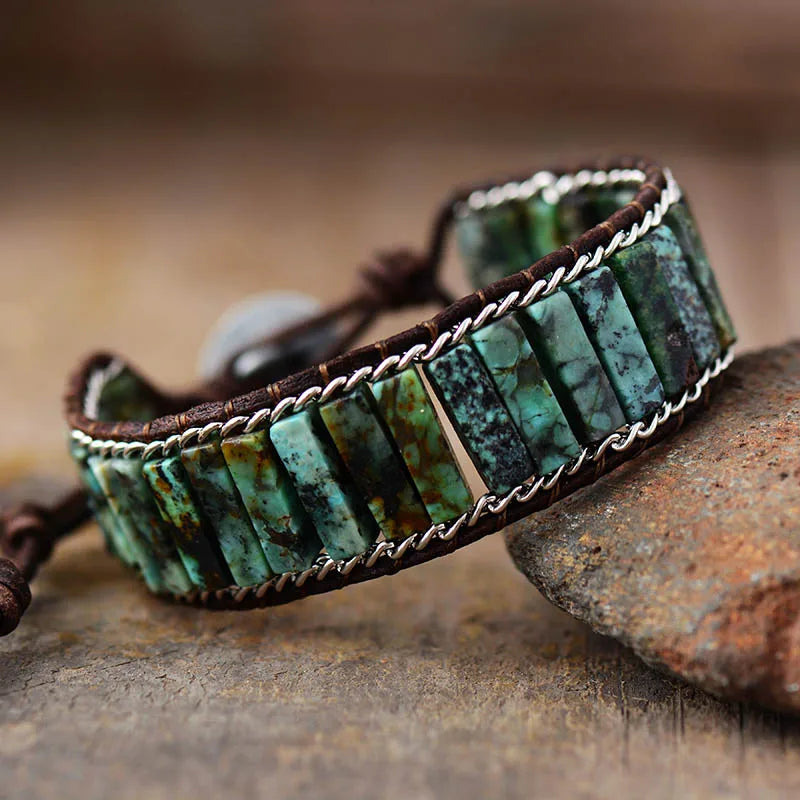 Jo-Agus Leather Wrap Semi-Precious Stone Bracelet 3