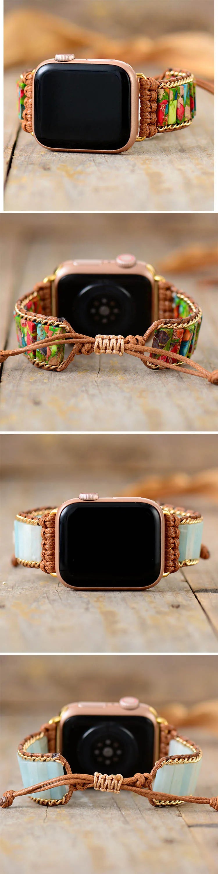 Bracelet pour montre connectée Apple en pierre semi-précieuse Jo-Agus 8