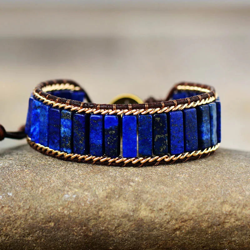 Jo-Agus Leather Wrap Semi-Precious Stone Bracelet 1