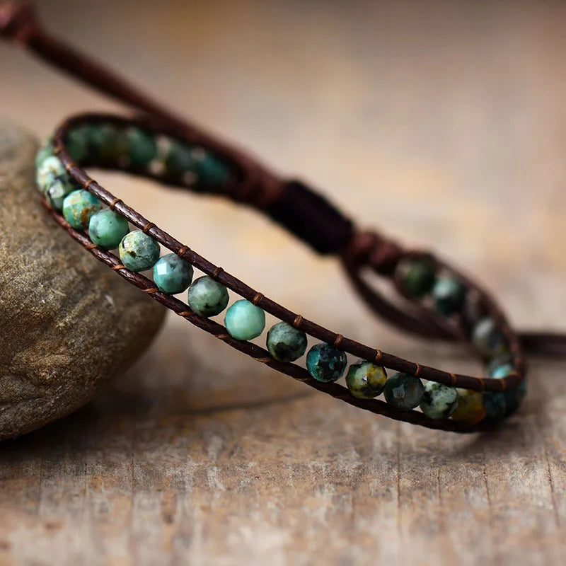 Jo-Agus Leather Wrap Semi-Precious Stone Bracelet 22