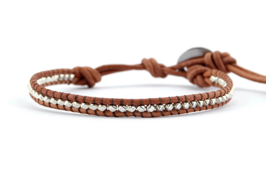 Bracelet en cuir et pierres semi-précieuses Jo-Agus 31