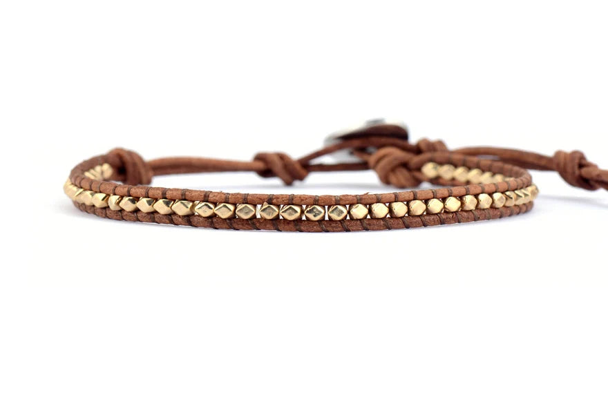 Bracelet en cuir et pierres semi-précieuses Jo-Agus 31