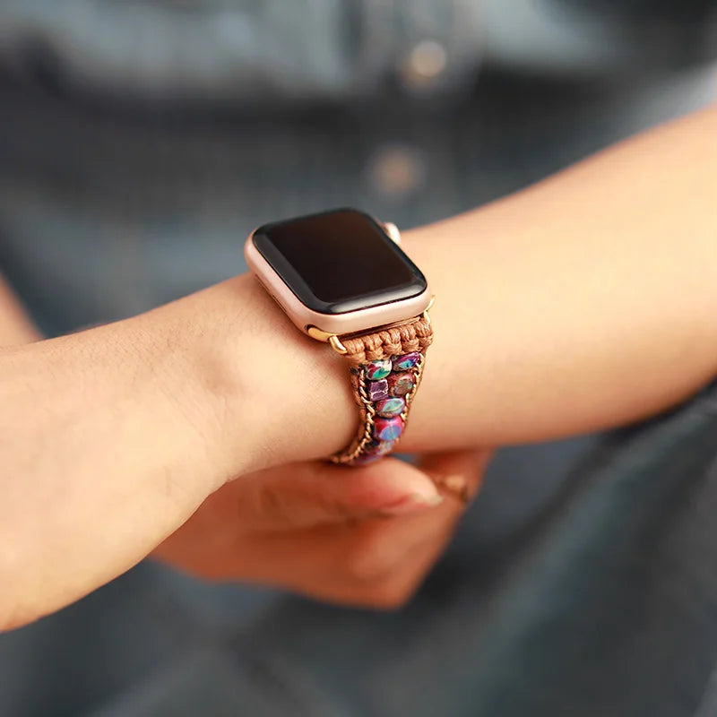 Bracelet pour montre connectée Apple en pierre semi-précieuse Jo-Agus 16