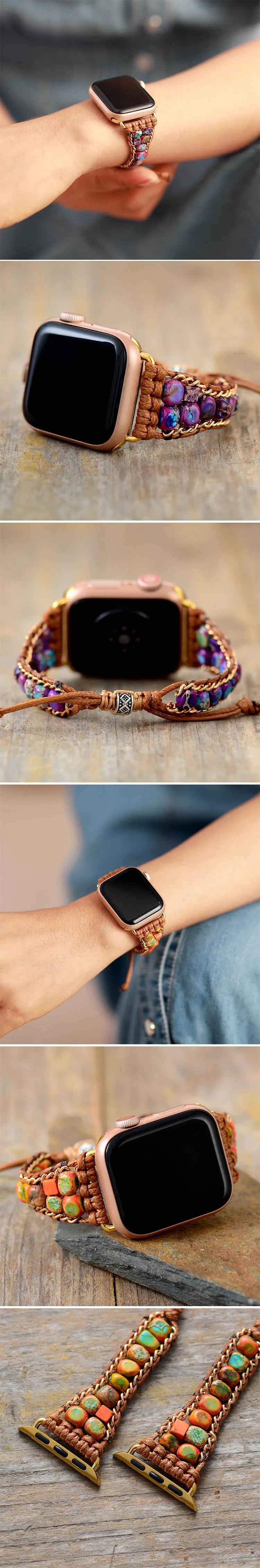 Bracelet pour montre connectée Apple en pierre semi-précieuse Jo-Agus 16