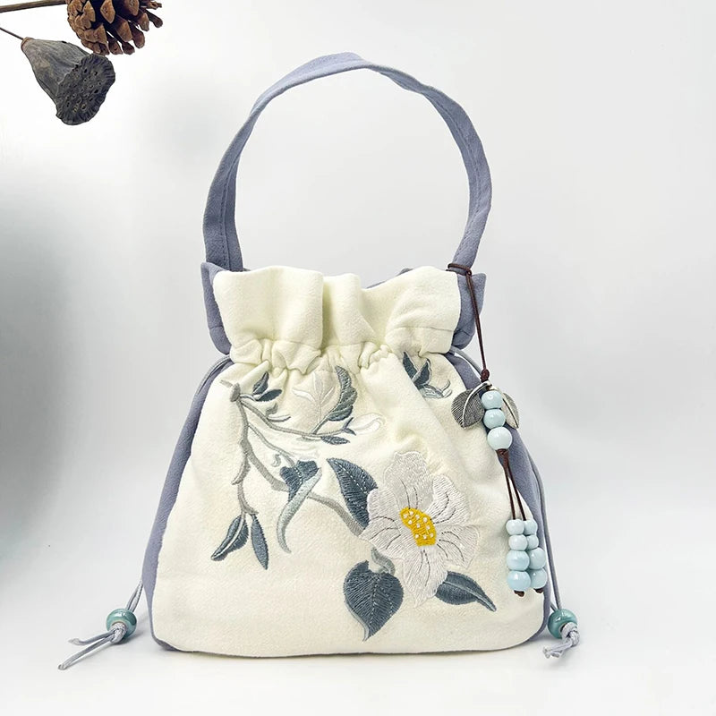 Sac à broderie florale rétro Puran