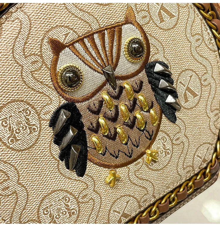 Sac à main de créateur imprimé hibou Charmi