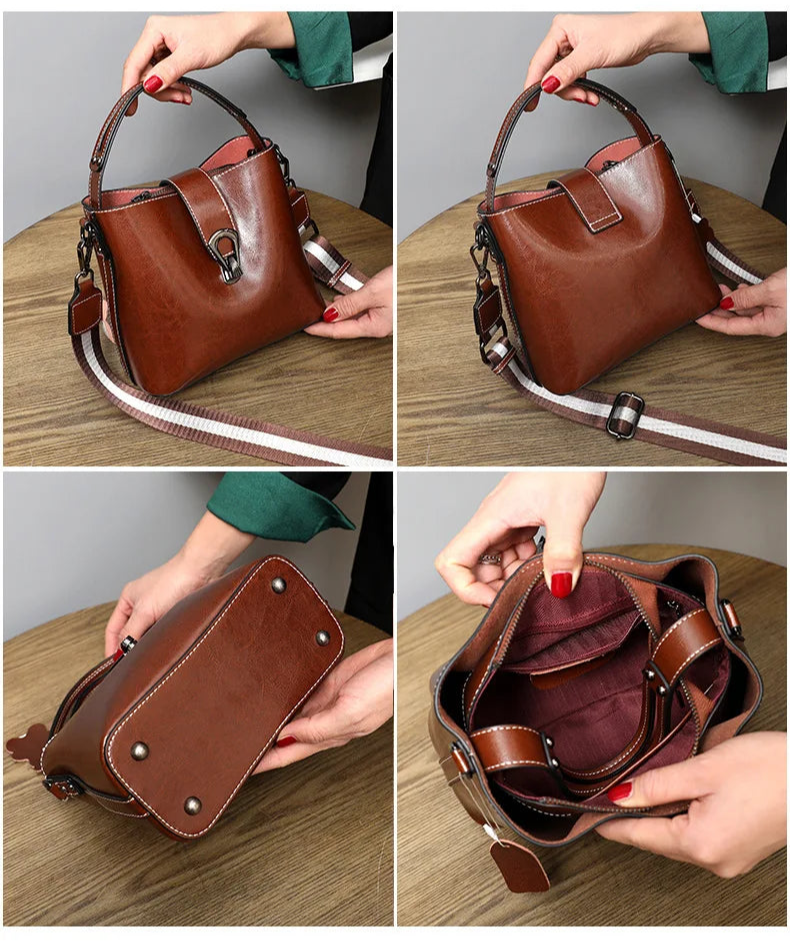 Kiris Cowhide Leather Handbag