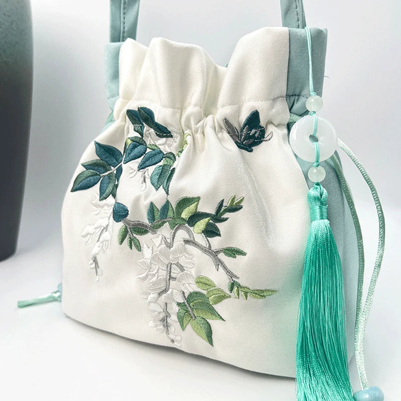 Sac à broderie florale rétro Puran