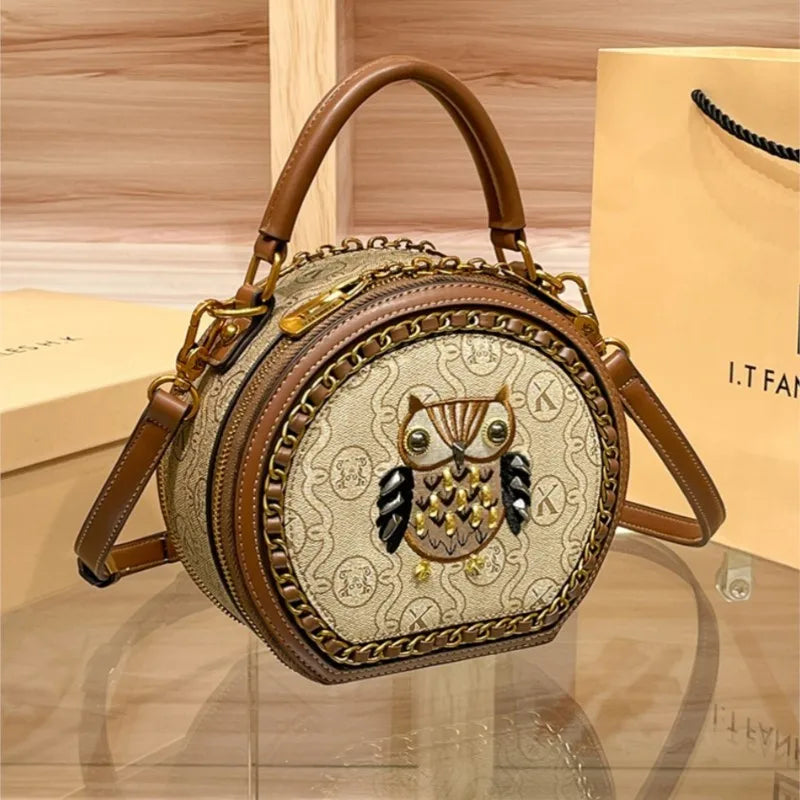 Charmi Owl Printed Designer Handbag