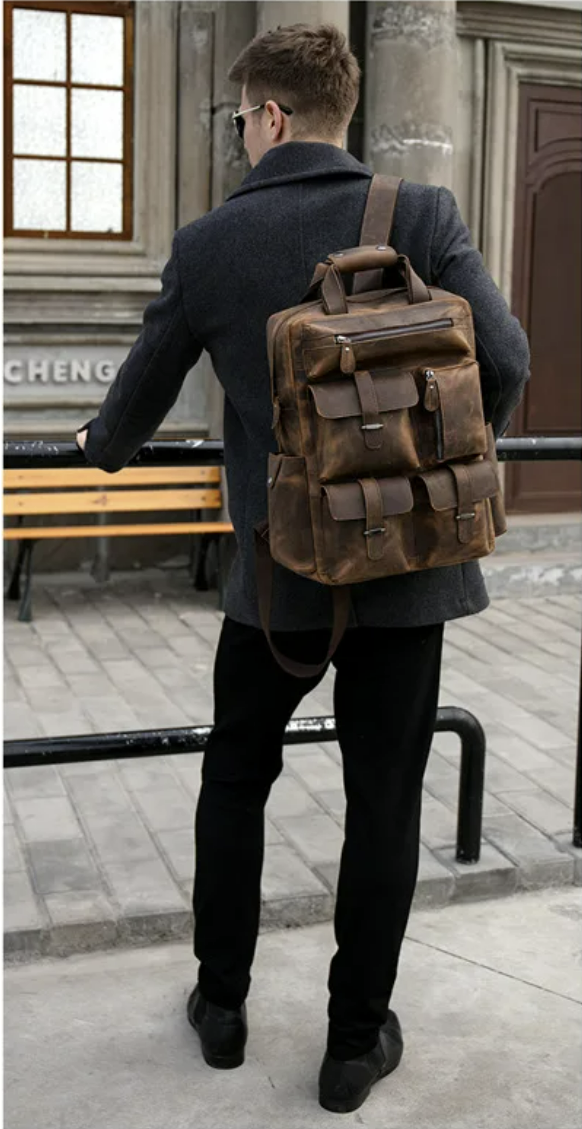 Sac à Dos de Voyage Multifonctionnel en Cuir Gametz