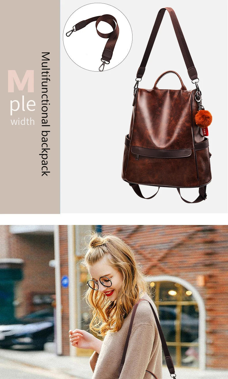 Gajuwa Vintage Vegan Leather Backpack