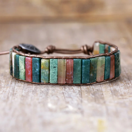 Jo-Agus Leather Wrap Semi-Precious Stone Bracelet 30