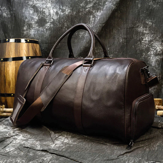 Antar Leather Weekender Duffle Bag